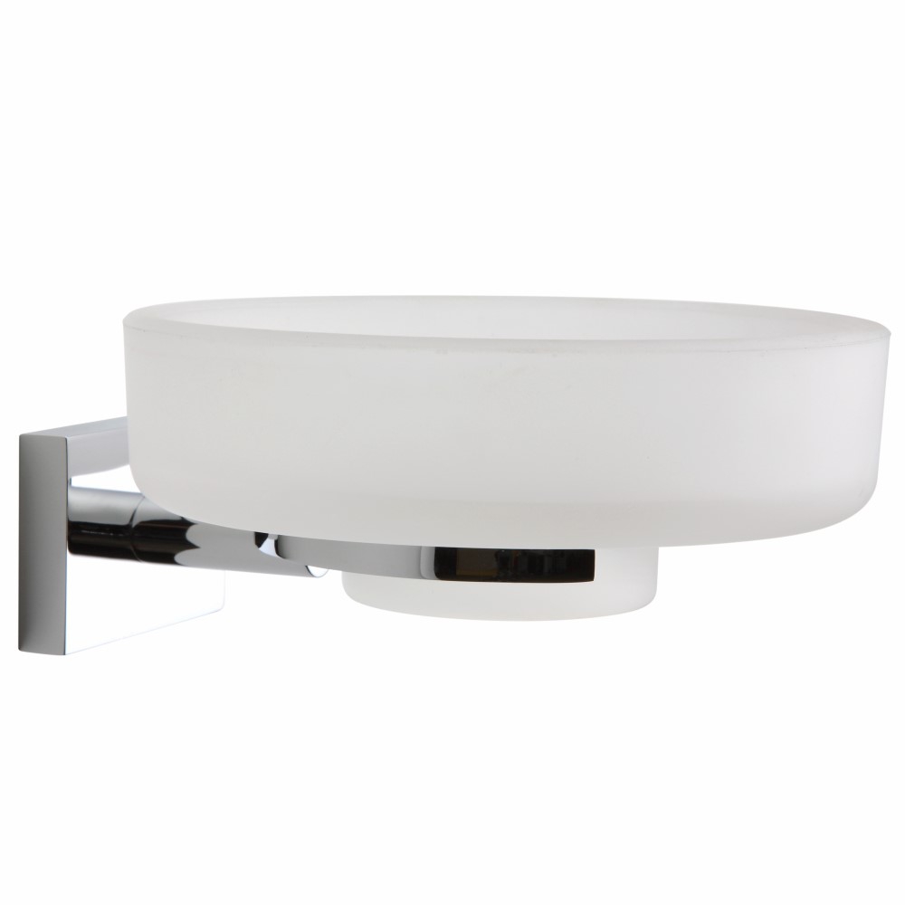 Smart - porta sapone satinato con base cromata