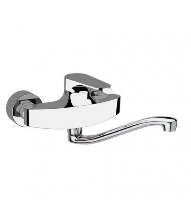 Image of Miscelatore a muro per lavello con bocca a s girevole, risparmio idrico, class line eco