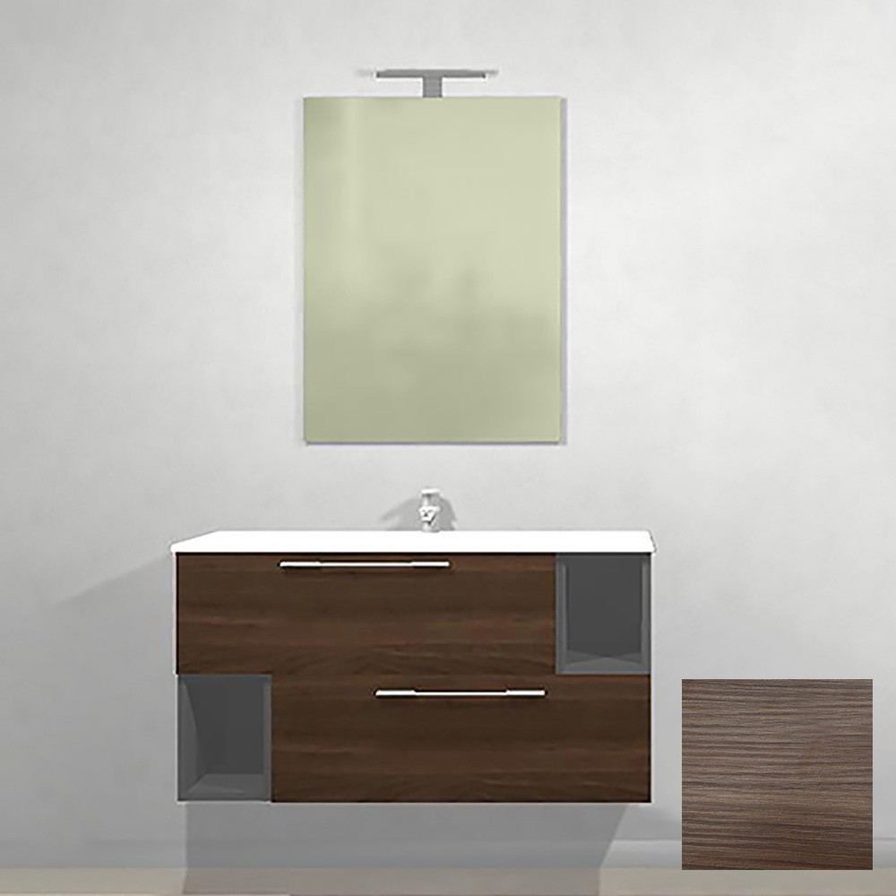 Mobile bagno 101x46x52 cm serie c in noce