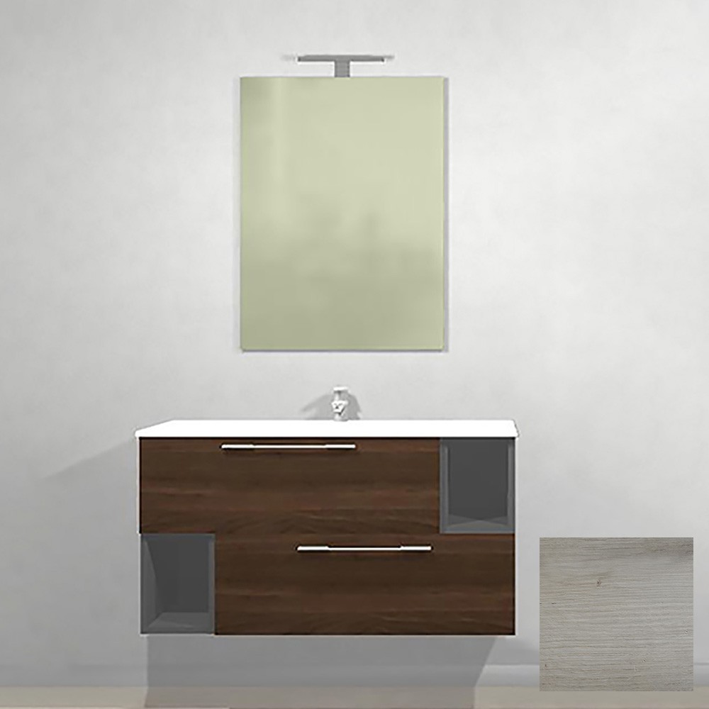 Mobile bagno 101x46x52 cm serie c in olmo nodato