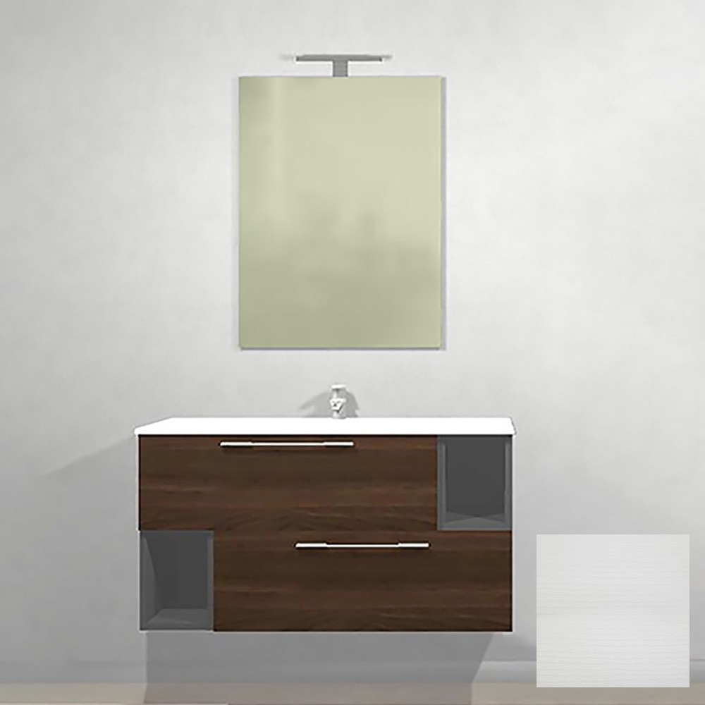 Mobile bagno 101x46x52 cm serie c in bianco venato