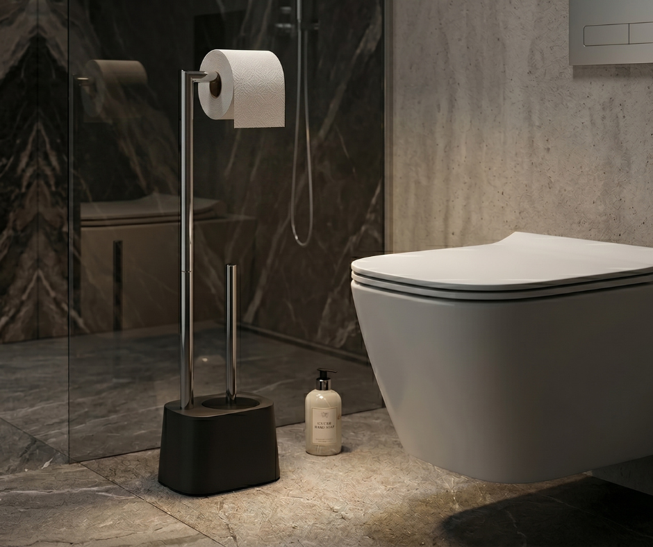 Piantana bagno porta rotolo e porta scopino: vantaggi e guida alla scelta